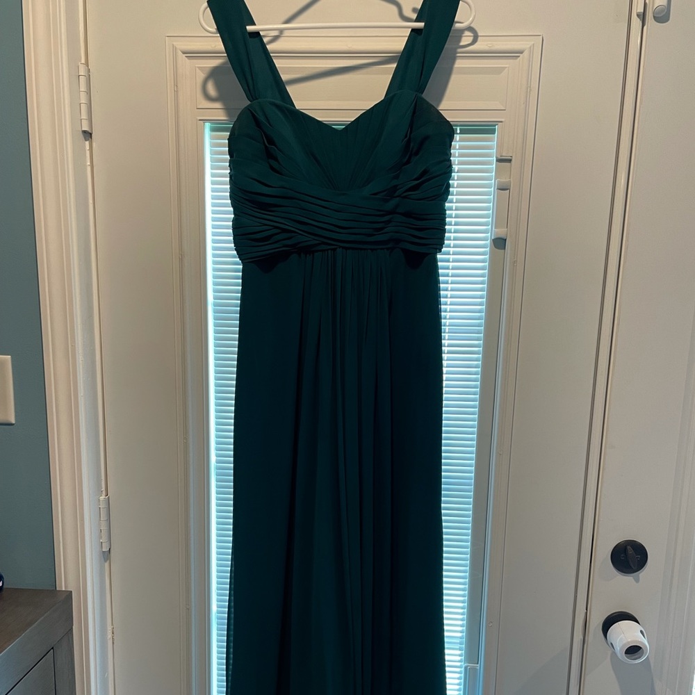 David’s Bridal floor length chiffon size 8 juniper
